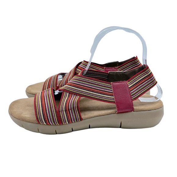 AEROSOLES Shoes - Aerosoles Wip Gloss Sandals Stretchy Strappy Comfort Shoes Rainbow Size 9.5